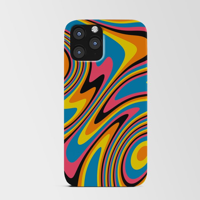 Liquid Retro Swirl Abstract Pattern in Trendy Colors iPhone Card Case