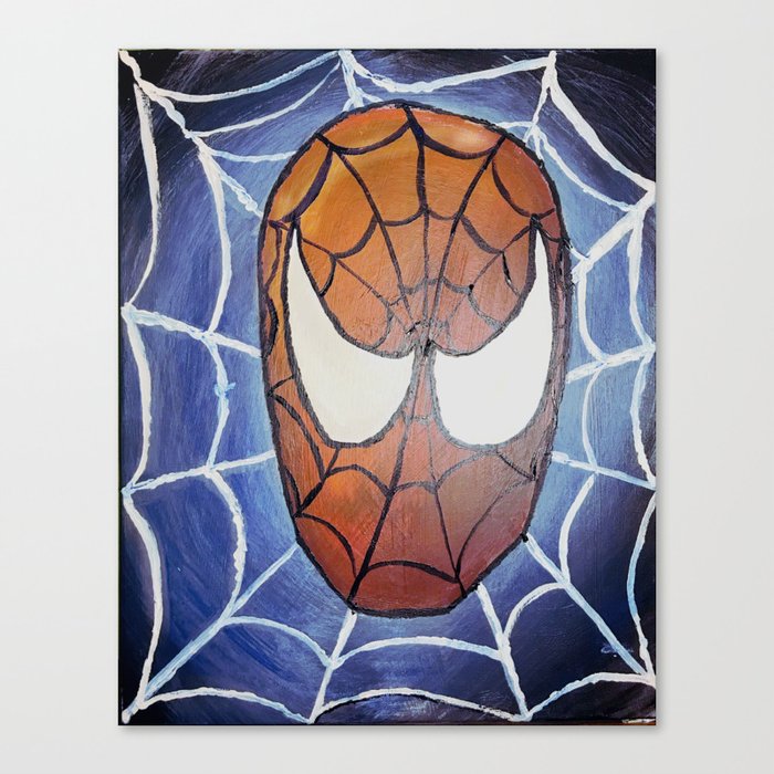 Spider Man Acrylic Painting Canvas Print By Markerpantsstudios Society6