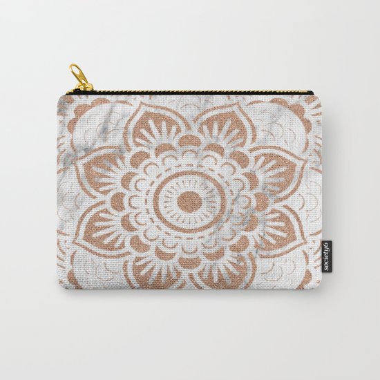 Rose gold marble mandala Carry-All Pouch