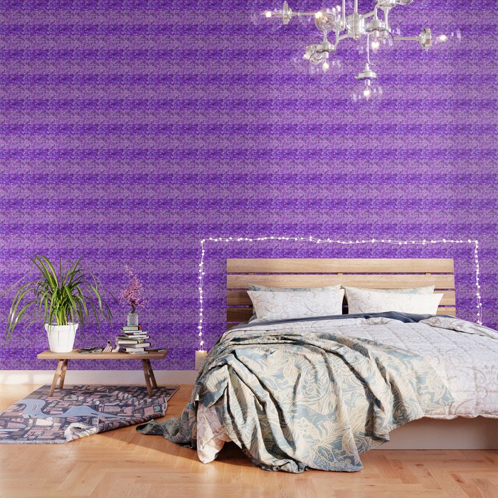 Purple Mermaid Pattern Metallic Glitter Wallpaper