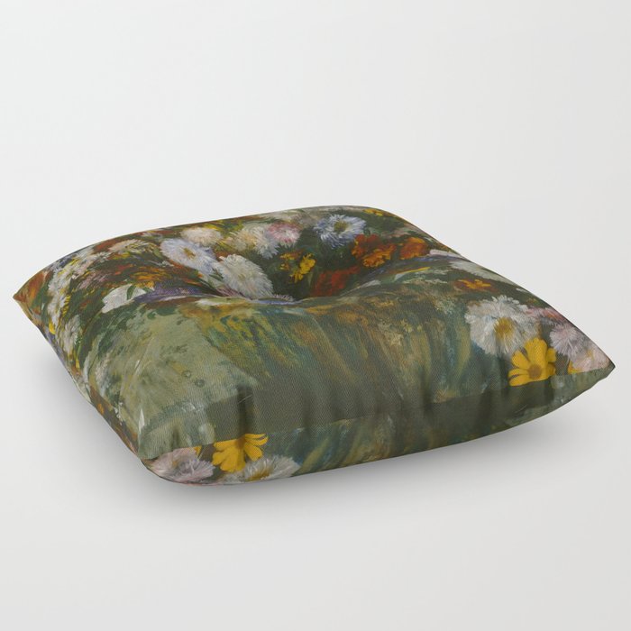 Edgar Degas "A Woman Seated beside a Vase of Flowers (Madame Paul Valpinçon?)" Floor Pillow