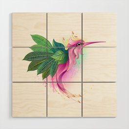 Hummingbird Flower Wood Wall Art
