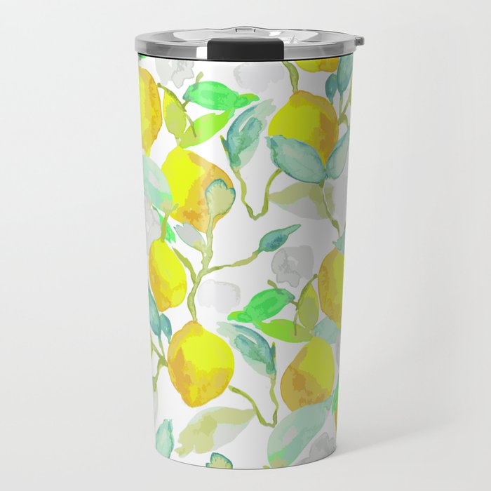 Lemon Watercolor Travel Mug