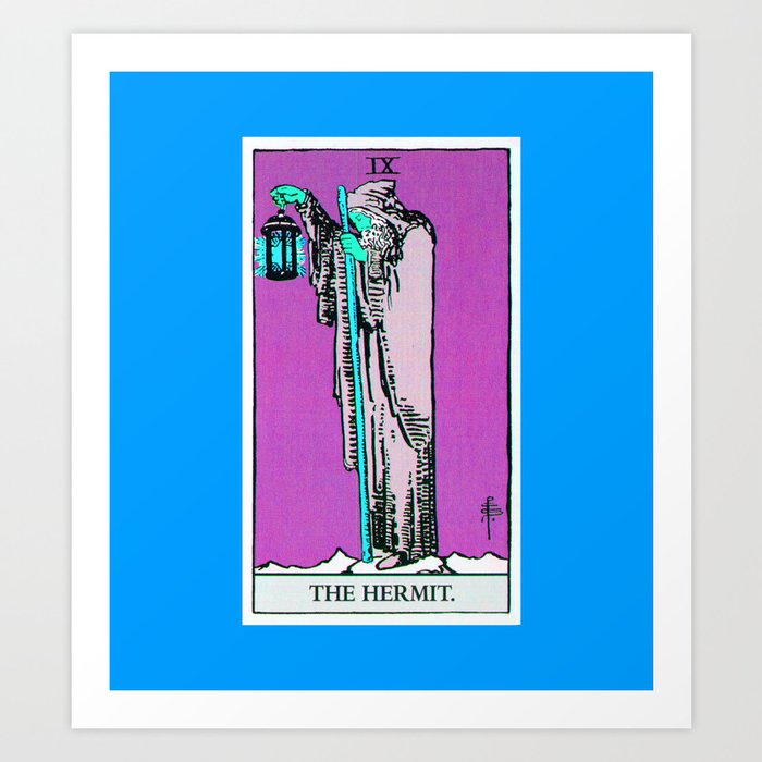 9. The Hermit- Neon Dreams Tarot Art Print