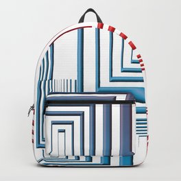 FUNNY GEOMETRIC ABSTRACT RECTANGLES LINES PATTERN Backpack