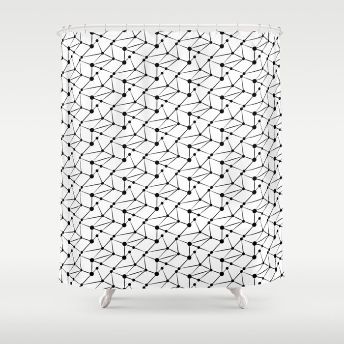 Modern Nodal Network Shower Curtain