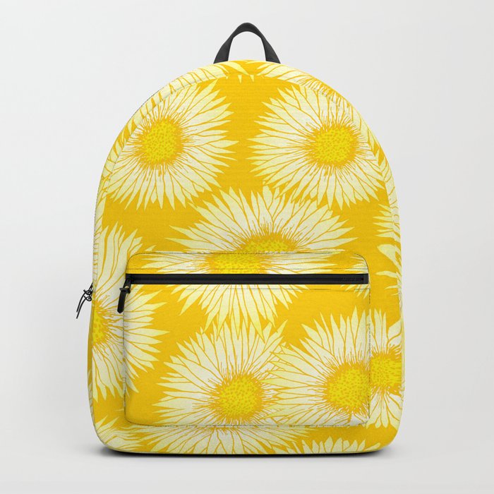 Yellow Sunflowers Floral Pattern Backpack