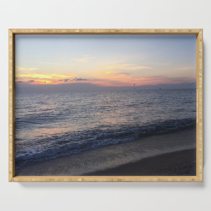 Ocean at Sunset Serving Tray
