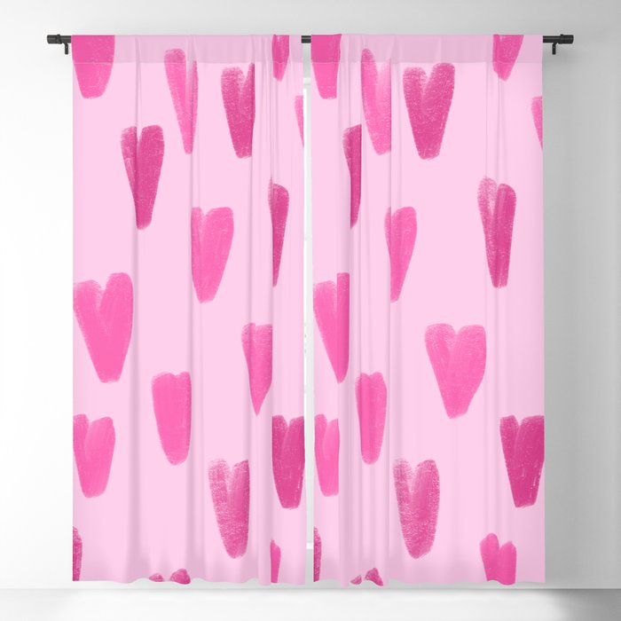 Pink Be My Valentine Hearts  Blackout Curtain