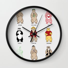 Know Your Bears Wall Clock
