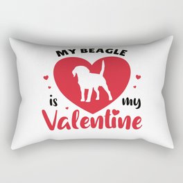 My Beagle Is My Valentine Cute Dog Rectangular Pillow