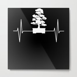 Bonsai Tree EKG Heartbeat Japan Culture Gift Metal Print
