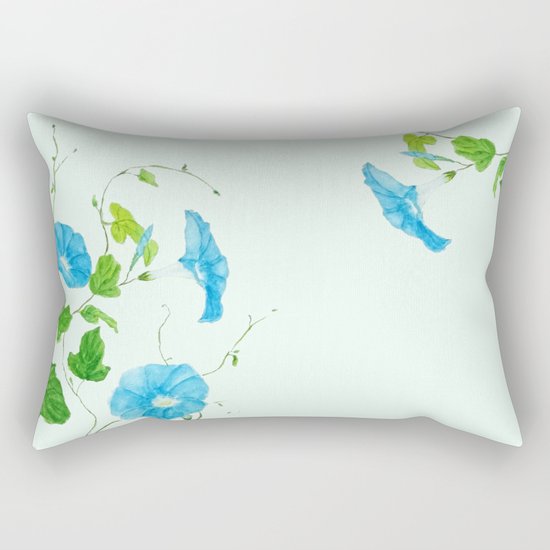 blue morning glory Rectangular Pillow