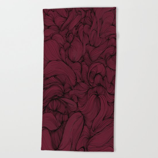 Rose Petal Red Beach Towel