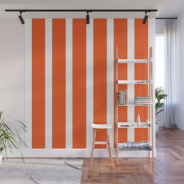 Shana - Orange Red Colourful Minimalistic Retro Stripe Art Design Pattern Wall Mural