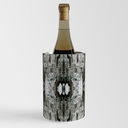 Abstract Maple Tree Bark - Natural Patterns - Maple & Lichen - Old Mossy Maple Tree Bark Wine Chiller