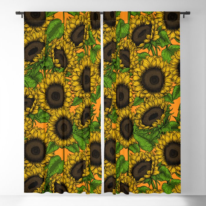 Sunflower field 3 Blackout Curtain