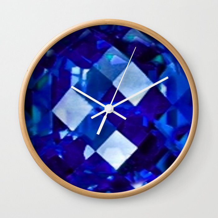 Blue Sapphire September Birthstone Gem Wall Clock