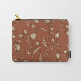 Thistle in Autumn Carry-All Pouch | Boho, Thorns, Pencil, Scientific, Drawing, Rust, Curated, Earthtones, Floral, Plant 