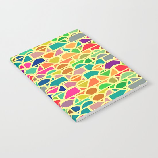 Bricks and waves in bright colors Notebook