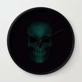 Dark Skull Green Wall Clock