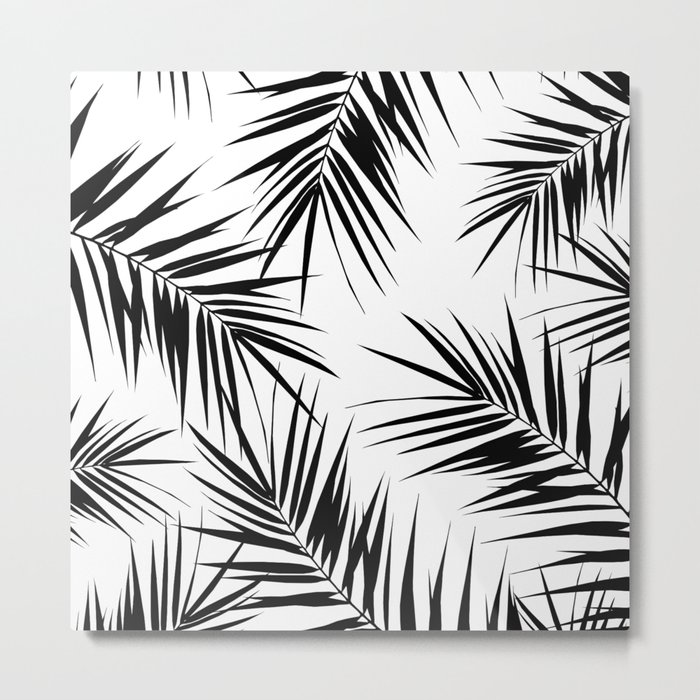 Palm Leaves Cali Finesse #3 #BlackWhite #tropical #decor #art #society6 Metal Print