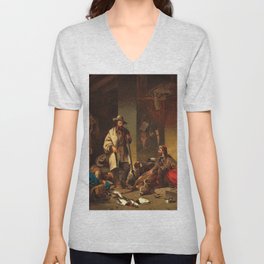 The Trapper's Cabin, 1858 by John Mix Stanley V Neck T Shirt