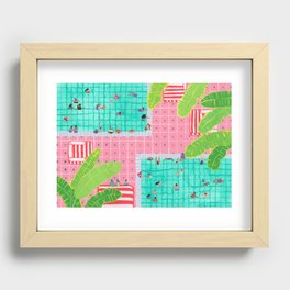 Tropical pink pool Recessed Framed Print
