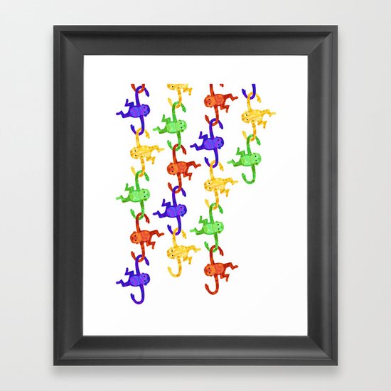 Barrel of Monkeys Framed Art Print