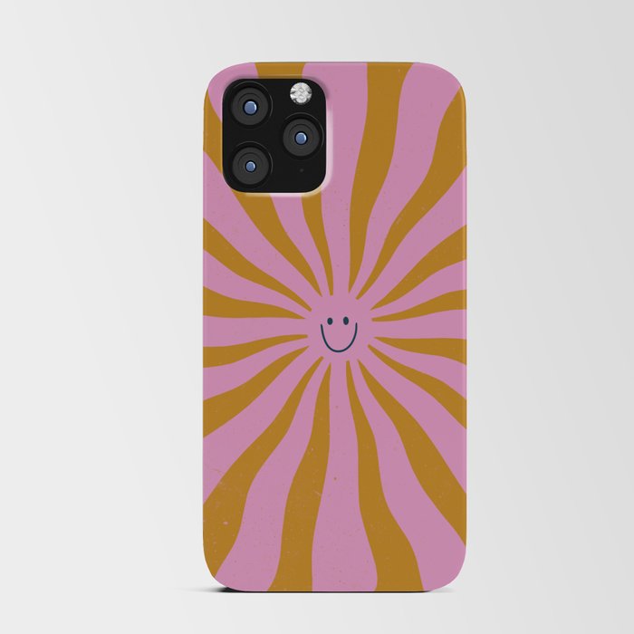 Cute Retro Sun Face  iPhone Card Case