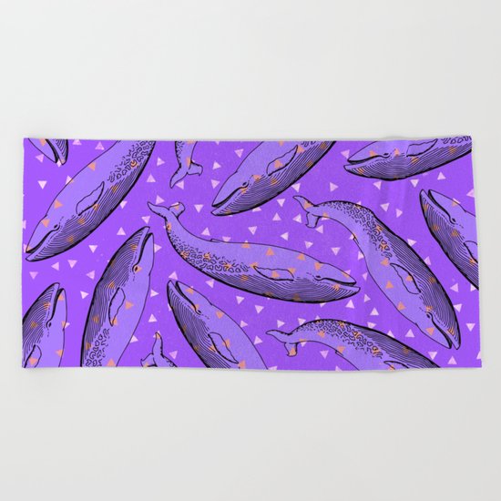 lusty whales Beach Towel
