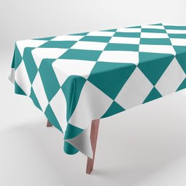 Rhombus Texture (Teal & White) Tablecloth