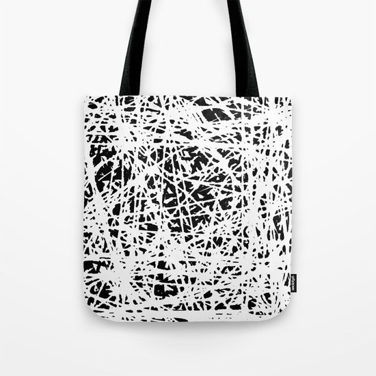 Whispers In the Dark - Black and White Abstract Tote Bag