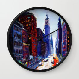 Nights of New York City Wall Clock