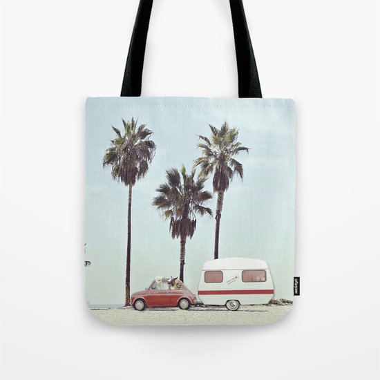 NEVER STOP EXPLORING - CAMPING PALM BEACH Tote Bag