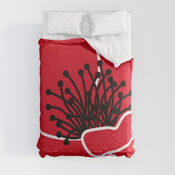 Red Poppy Red Comforter