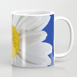 White marguerite blossom on blue  Coffee Mug