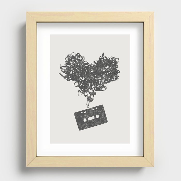 Cassette Heart Recessed Framed Print