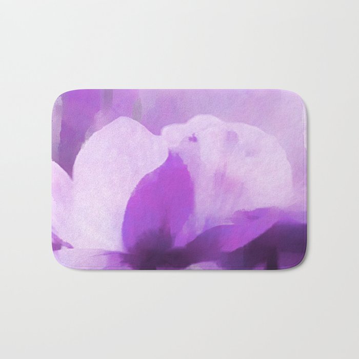 Abstract Painting Anemone Flower Purple Bath Mat