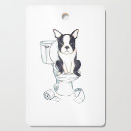Boston terrier toilet Painting Wall Poster Watercolor Cutting Board