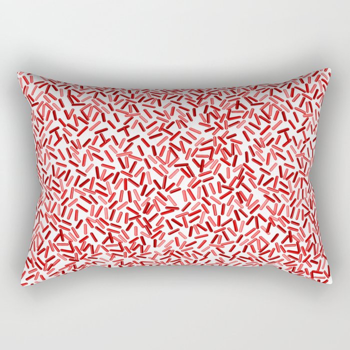 Red Sprinkles Candy Pattern Rectangular Pillow