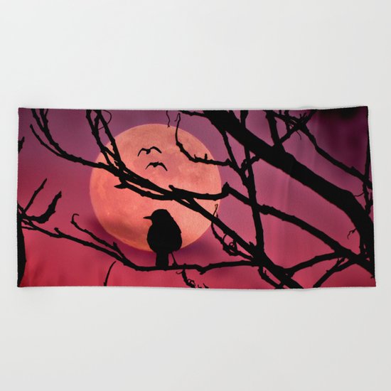 Moonlit dusk Beach Towel