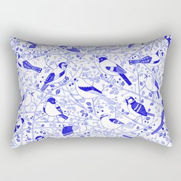 Birds_Blue Rectangular Pillow