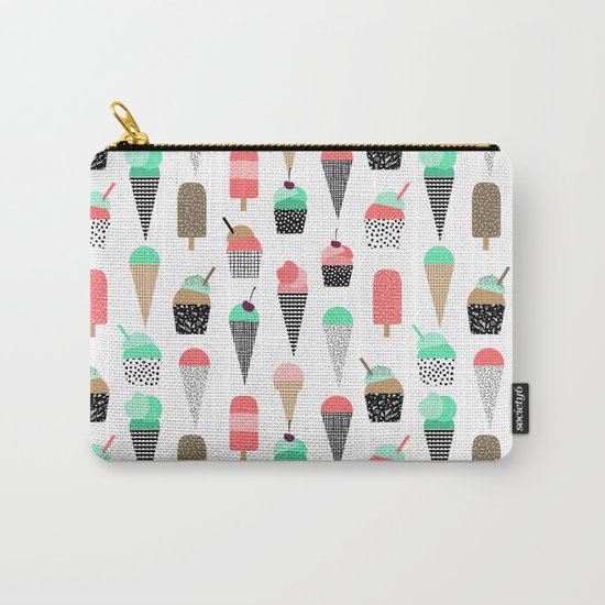 Ice Cream - Summer fresh modern minimal print pattern design gifts for college Carry-All Pouch