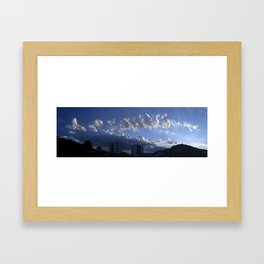Magnificent white Cumulus cloud in blue sky. Australia. Framed Art Print