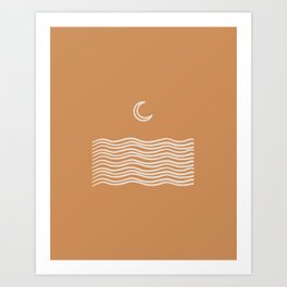moon over water – earthen Art Print