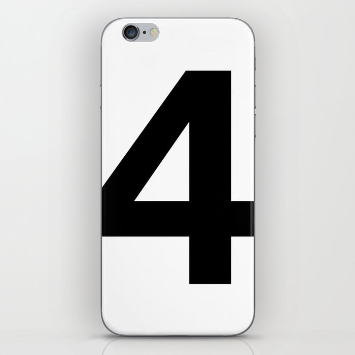Number 4 (Black & White) iPhone Skin