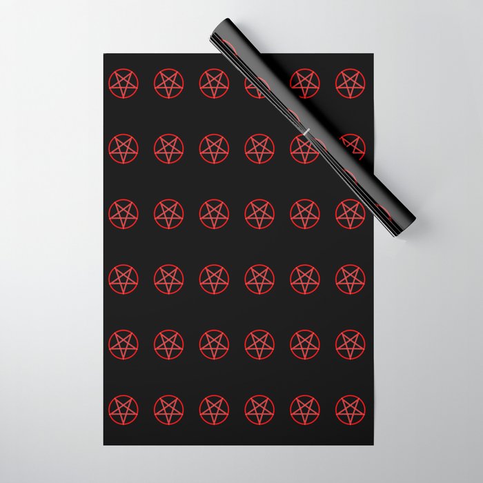 Pentagram Over Black Wrapping Paper
