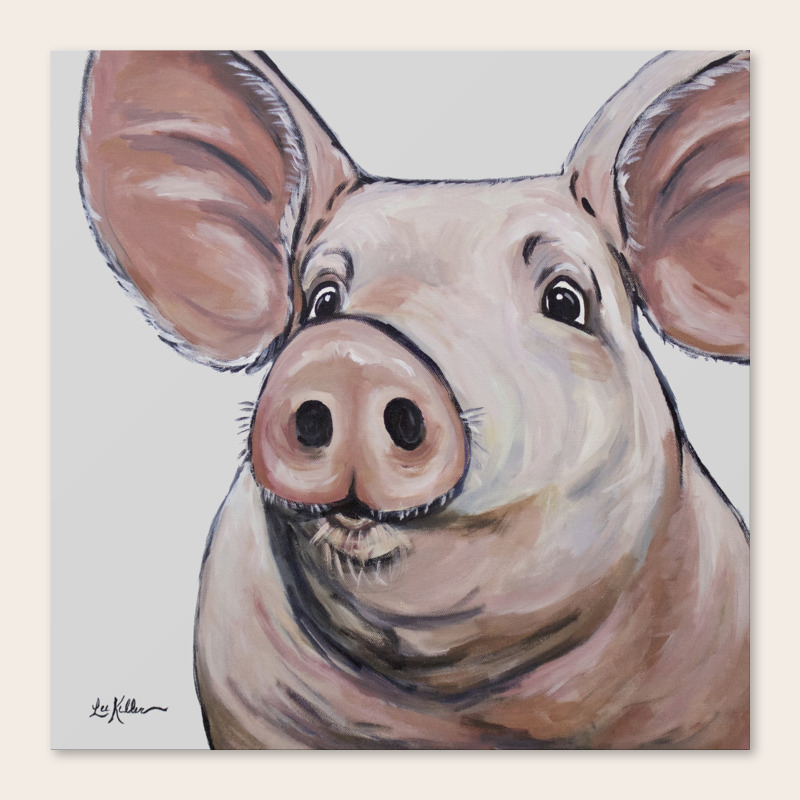 Pig Art Cute Pig Art From Original Painting Canvas Print By