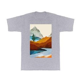 A sight by the river T Shirt | Water, River, Line, Lines, Art, Pine, Pattern, Illustration, Nature, Shapes 